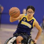 Ana Cosgrove moves the ball up court during the Prep division NWBA Championship win. (Photo by Christopher Di Virgilio).