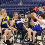 Zack Maxwell, with ball, during the Prep division NWBA Championship win. (Photo by Christopher Di Virgilio).
