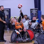 Tipoff between the WWAR Generals and Texas Stampede during the 2025 USWRA Division I championship game. (Photo by Christopher Di Virgilio).