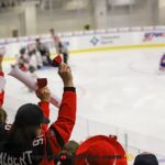 Team Canada fans cheer during the gold medal match at the 2025 World Para Ice Hockey Championships at LECOM Harborcenter in Buffalo. (Photo by Christopher Di Virgilio).