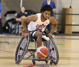 Ta'Shaun Myers moves the ball up court during the 2026 NWBA Junior National Championships — Junior NIT Division at West Monroe Sports Center, West Monroe, La. (Photo by Christopher Di Virgilio/SNS)