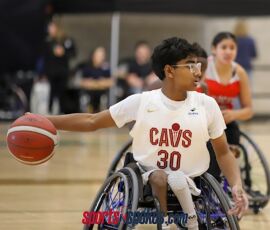 Holden Schwamberger moves the ball during the 2026 NWBA Junior National Championships — Junior NIT Division at West Monroe Sports Center, West Monroe, La. (Photo by Christopher Di Virgilio/SNS)