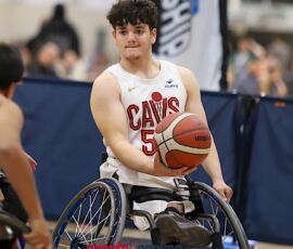Zayne Hammoudeh, No. 55, looks for an opening during the 2026 NWBA Junior National Championships — Junior NIT Division at West Monroe Sports Center, West Monroe, La. (Photo by Christopher Di Virgilio/SNS)