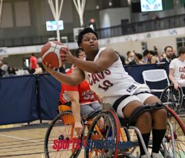 Elena Casaubon looks for an opening pass during the 2026 NWBA Junior National Championships — Junior NIT Division at West Monroe Sports Center, West Monroe, La. (Photo by Christopher Di Virgilio/SNS)