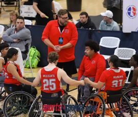 Wildcats' coach gives mid-game advice to his players during the 2026 NWBA Junior National Championships — Junior NIT Division at West Monroe Sports Center, West Monroe, La. (Photo by Christopher Di Virgilio/SNS)