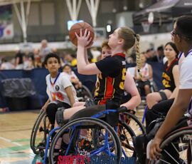 Atlanta's Jace Hand, with ball, takes a shot during the 2026 NWBA Junior National Championships — Junior Prep Division at West Monroe Sports Center, West Monroe, La. (Photo by Christopher Di Virgilio/SNS)