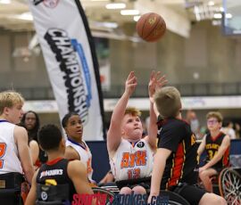 James Allen, No. 12, takes a shot during the 2026 NWBA Junior National Championships — Junior Prep Division at West Monroe Sports Center, West Monroe, La. (Photo by Christopher Di Virgilio/SNS)