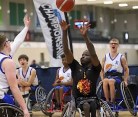 Jonathan Pittman shoots during the 2026 NWBA Junior National Championships — Varsity Division at West Monroe Sports Center, West Monroe, La. (Photo by Christopher Di Virgilio/SNS)