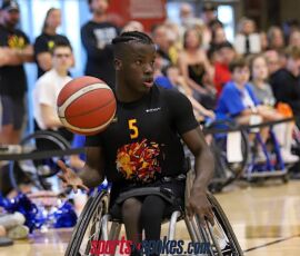 Jonathan Pittman looks for an open teammate during the 2026 NWBA Junior National Championships — Varsity Division at West Monroe Sports Center, West Monroe, La. (Photo by Christopher Di Virgilio/SNS)