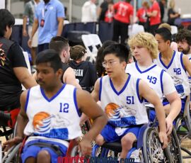The No. 1 Dallas Junior Wheelchair Mavericks Blue defeated the No. 2 Kansas City Kings Gold, 57-33, in the 2026 NWBA Junior National Championships — Varsity Division at West Monroe Sports Center, West Monroe, La. (Photo by Christopher Di Virgilio/SNS)