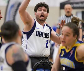 Ian Pierson, No. 2, passes through the defense during the D1 championship game at West Monroe Sports Center, West Monroe, La. (Photo by Christopher Di Virgilio/SNS).