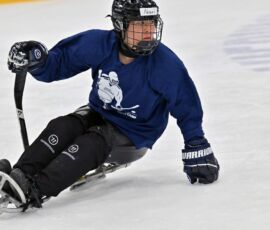 Japan's Akari Fukunishi during the Women's Para Ice Hockey Development Camp in Finland. (Mad Nath Photos). Japan's Akari Fukunishi